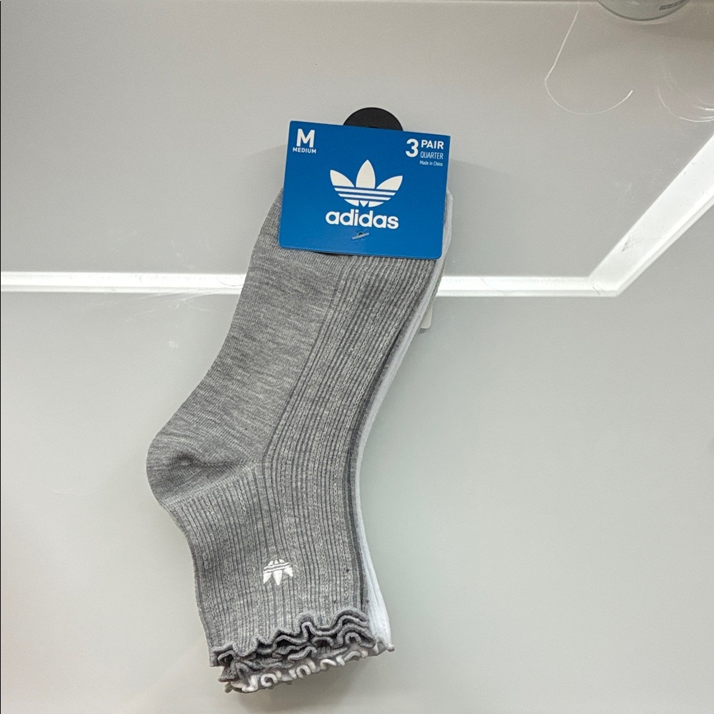 adidas woman’s Athletic Socks - Gray 3 Pack